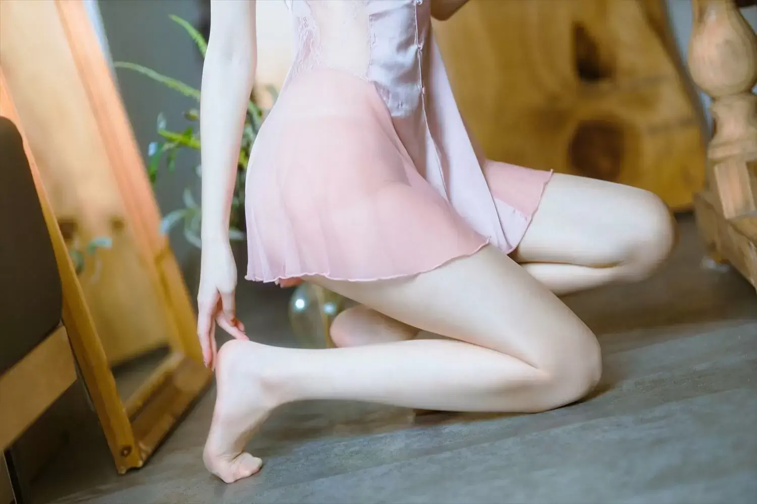 许岚LAN – 半透粉纱