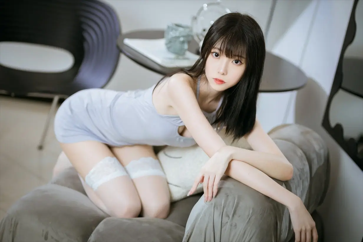 许岚LAN - 白丝蓝裙