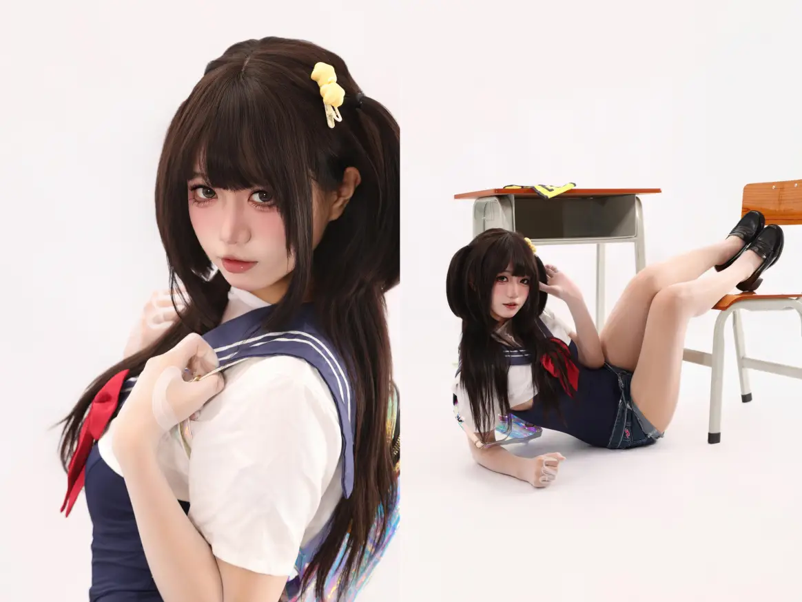 柒柒_Lust77 – 风纪委员 连体白丝死库水【60P】